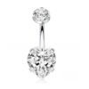 Titanium Heart Shaped Belly Button Ring Set With 5A Zirconia Heart G23 Titanium Alloy Body Piercing Jewelry Unisex