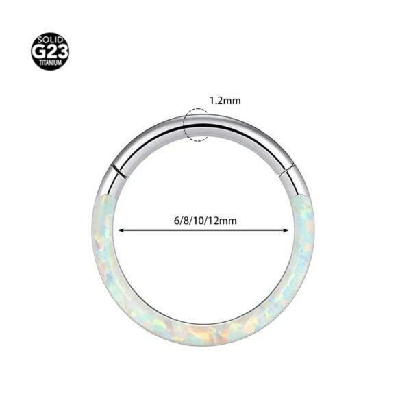 G23 Titanium Nose Ring New Style Australian Opal 6/8/10/12mm Unisex Geometric Pattern Wedding Birthday Party Punk Style Jewelry