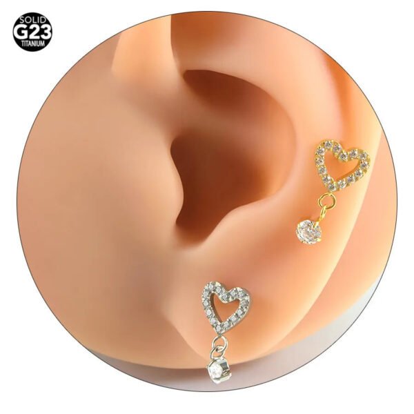 picture_0143856a-428a-459a-b49c-c07d933e41f9(2) Titanium Alloy 0.9 Tooth Pendant Micro-Set Zircon Flat Bottom Rod Piercing Earrings Heart Star Studs Unisex Fashion Jewelry