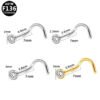 Classic Titanium Alloy Nose Studs Zirconia S Rod Piercing Jewelry Style Ball Pattern Universal Plating
