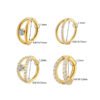 Seamless Titanium Alloy Nose Ring With Zirconia Stones Diagonal Two-Circle Piercing Jewelry Fashionable In