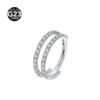 Double Layer Titanium Zircon Nose Ring With Diamond Piercing Jewelry Premium Craft Geometric Pattern For Men And Women