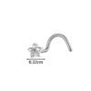 G23/F136 Titanium Alloy Inlaid Zircon Flower Heart S Rod Nose Stud Fashion Versatile Trendy Piercing Jewelry