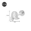 Fresh Titanium Alloy Piercing Jewelry Star Moon Butterfly Geometric Pattern Fashionable Unisex Lip Stud Ear Bone Stud
