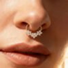 picture_075c6591-9254-444f-9318-a398bc006c29(2) Satan's Child Piercing Mermaid Titanium Alloy Zircon Nose Stud Gold-Plated Geometric Water Drop Heart-Shaped Sweet Cool Hot Girl Piercing Nose Ring Seamless Ring