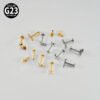 G23 Titanium, Alloy, Flat Back, Piercing Jewellery, Earring, Cherry, Blossom, Butterfly, Elegant Cute Classic, Lip, Stud, Ear Cartridge, Internal Thread