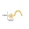 G23/F136 Titanium Alloy Inlaid Zircon Flower Heart S Rod Nose Stud Fashion Versatile Trendy Piercing Jewelry
