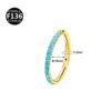 New F136 Titanium Green Stone Thin Rod 0.8/1.0 6-12mm Inner Diameter Nose Ring Ear Hoop Lip Ring Geometric Pattern Unisex