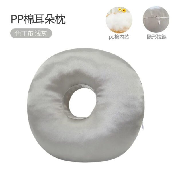 NEW Ear Pillow, Protection, Single Hole, Side Sleeping, No Ear Pressure, Satin, Plaid, Sleep Better, Heal in Confidence.