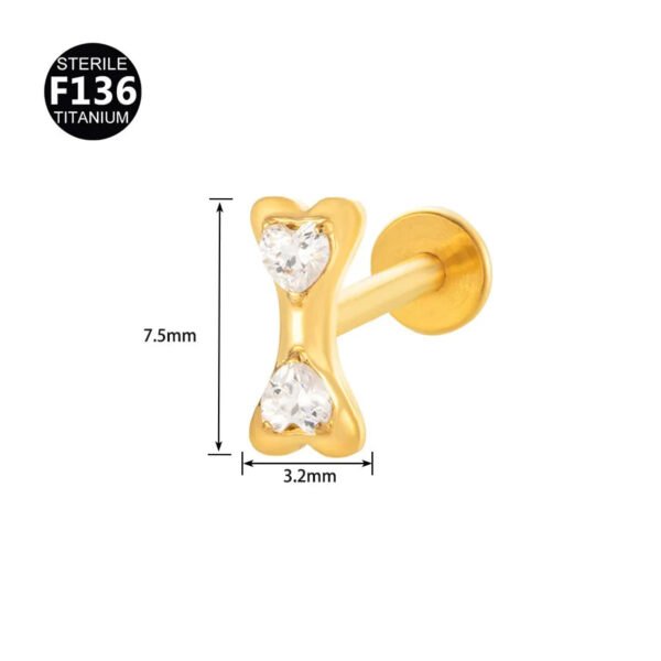 Fresh Titanium Alloy Piercing Jewelry Star Moon Butterfly Geometric Pattern Fashionable Unisex Lip Stud Ear Bone Stud