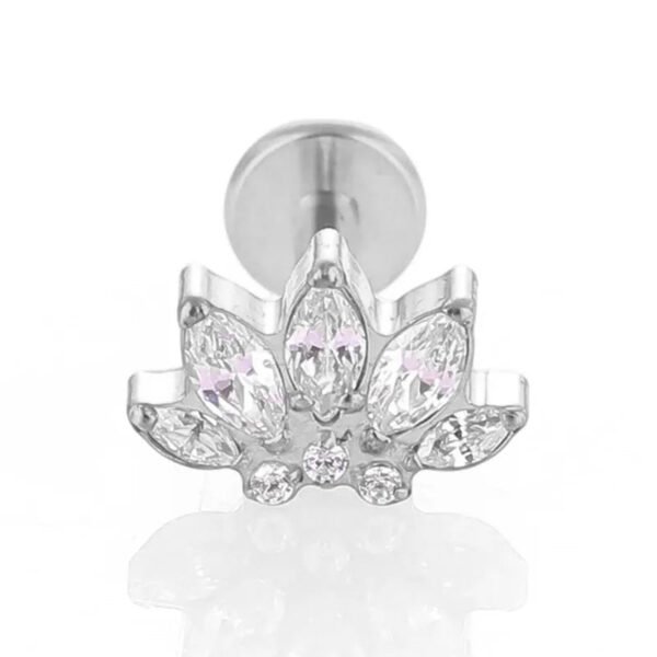 1Pcs G23 Titanium Alloy Heart Bee Star Zircon Lip Stud Ear Bone Stud Ear Stud Trendy Cartilage Piercing Jewelry