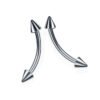 Titanium White Gold Plated Bent Bar – Double-Ended Barbell for Ear, Tongue, Brow Piercings (Ball, Spike & Screw Ends, Unisex)