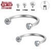16G Titanium Alloy C-Shape Ear Lip Nose Ring Horse Hoof Shaped Zirconia Bowl Human Piercing Jewelry Unisex Birthday And Festival