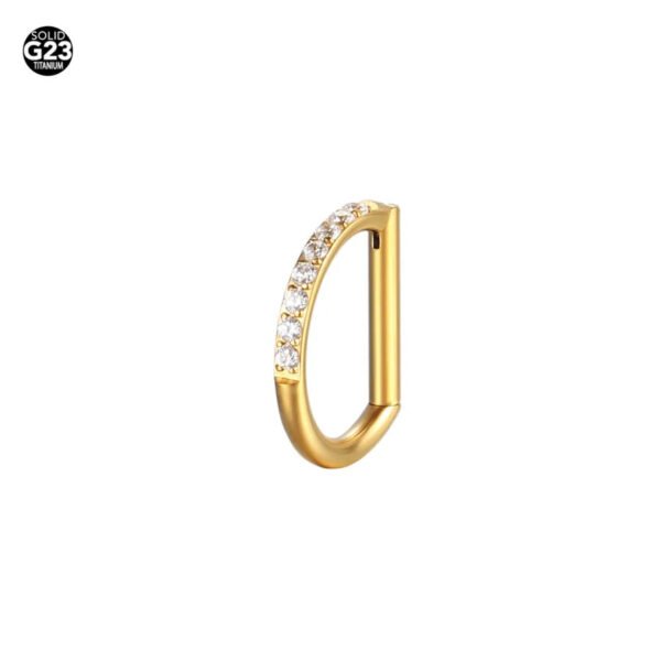 Titanium Alloy D-Shaped Nose Ring Ear Cuff 8/10mm Inner Diameter Piercing Jewelry Simple Classic Style For Men And Women