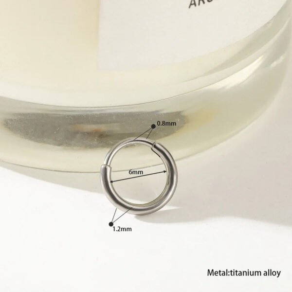 Titanium Alloy, 18k Gold Plated, Geometric Pattern, Nose, Ear, Ring, Hoop, Piercing, Small, Neat, Section, Earring, Dainty