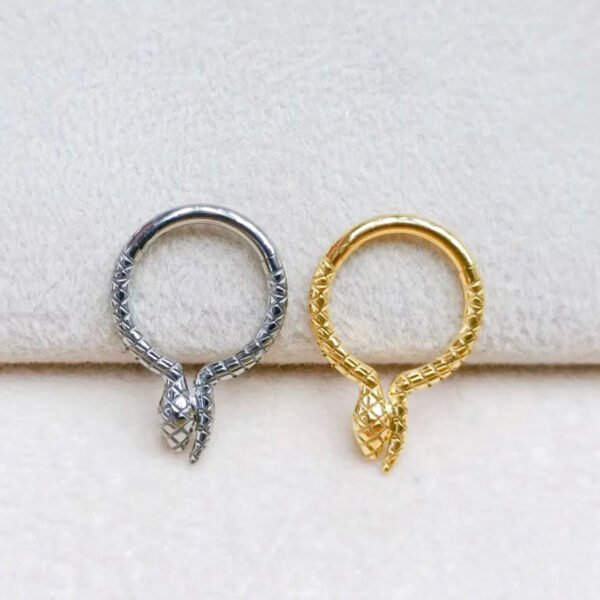 Titanium Alloy Double Layer Seamless Punk Zircon Nose Stud Round Earrings Piercing Jewelry For Men And Women