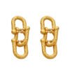 18K Gold Plated Titanium Steel Unique Women's Hoop Earrings Pendant Studs Geometric Cross