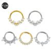 Titanium Alloy F136 Nose Ring Ear Cuff Piercing Jewelry Golden Butterfly Wings Crown Design Sparkling Unisex Geometric Pattern