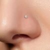 Classic Titanium Alloy Nose Studs Zirconia S Rod Piercing Jewelry Style Ball Pattern Universal Plating