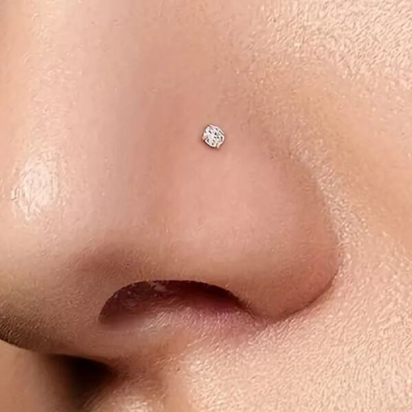 Classic Titanium Alloy Nose Studs Zirconia S Rod Piercing Jewelry Style Ball Pattern Universal Plating