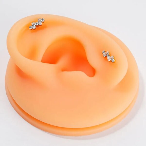 F136 Titanium Alloy, Round, Square, Stone, Stud, Earrings, Piercing, Flat Back, Ring, Geometric, Dainty.