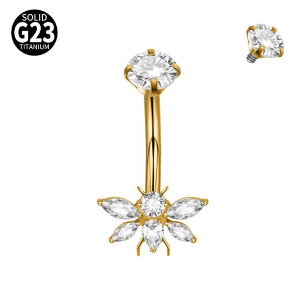 Titanium Metal Scorpion Bat Belly Button Piercing Belly Button Ring Zircon Cherry Multiple Horse Eye Flower Inner Tooth Belly Button Stud Body Piercing Jewelry Accessories