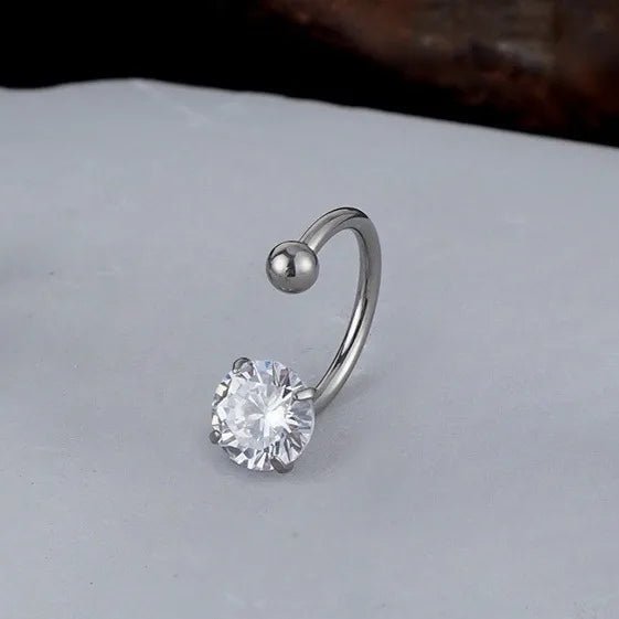 G23 Titanium Lip Studs 5A Grade Zircon C-Shaped Cochlea Screw F136 Internal Thread Horse Hoof Ring Nose Ring C Ring U-Shaped Lip Ring