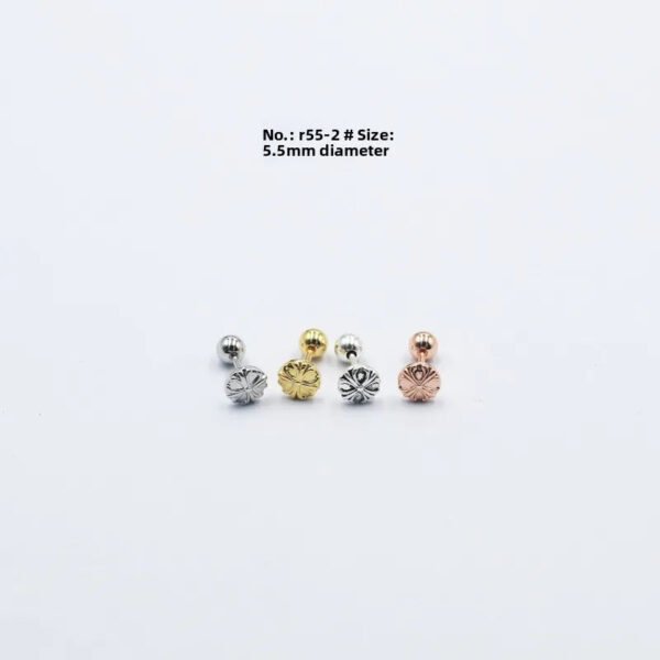 Sleeping Non-Removable Simple Plain Mini Cross Ear Studs Threaded Ball Earrings Titanium Steel Geometric Pattern Wedding Jewelry For Women