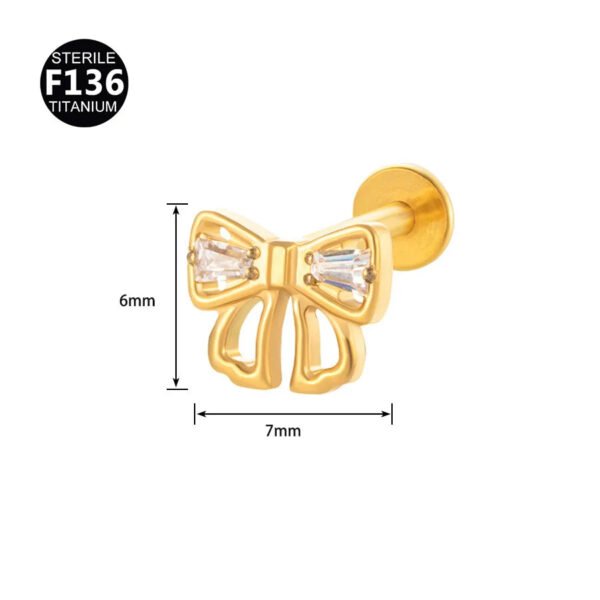 Fresh Titanium Alloy Piercing Jewelry Star Moon Butterfly Geometric Pattern Fashionable Unisex Lip Stud Ear Bone Stud