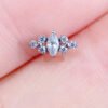 Titanium Alloy Ear Piercing F136 Inner Threaded G23 Titanium Inlaid Zirconia Studs Unisex Geometric Pattern Body Jewelry