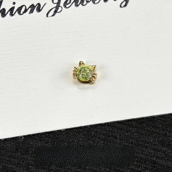 Titanium Alloy Ear Studs Embedded With Zirconia Cute Cat Face Bone Stud Inner Thread Lip Stud G23 Titanium Piercing Jewelry