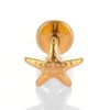 Titanium Piercing Studs – Scissors, Star, Moon, Lightning & Deer (14k Gold Plated) – Labrets, Flat back, Monroe, internal thread.