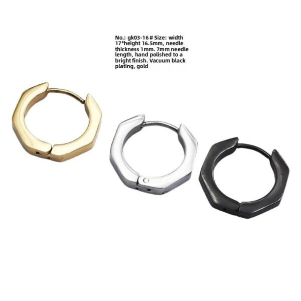 Hand Polished Stainless Steel Titanium Quadrilateral Rhombus Triangle Ear Studs Unisex Geometric Wedding Piercing Jewelry