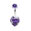 Titanium Heart Shaped Belly Button Ring Set With 5A Zirconia Heart G23 Titanium Alloy Body Piercing Jewelry Unisex