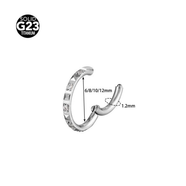 New G23 Titanium Nose Studs With Zirconia Inlay Geometric Pattern For Men And Women Suitable For Wedding And Birthday Occasions