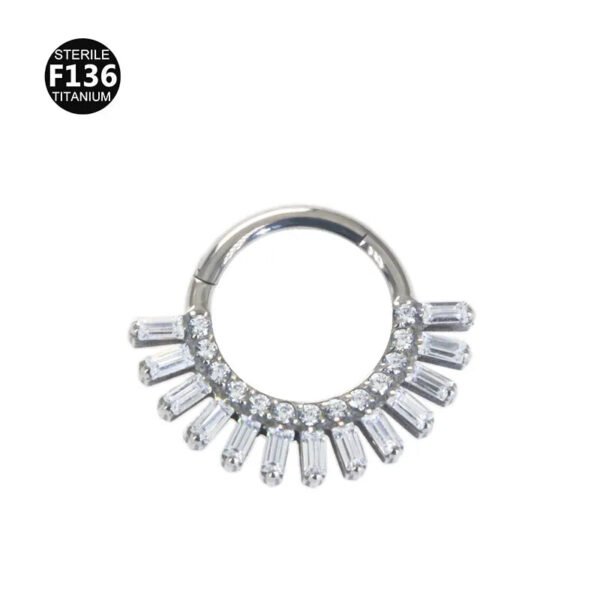 Titanium Alloy F136 Nose Ring Ear Cuff Piercing Jewelry Golden Butterfly Wings Crown Design Sparkling Unisex Geometric Pattern