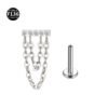 F136 Titanium Alloy, Flat back, Ear, Stud, Dangle, Chain, Earring, Helix, Internal Thread.
