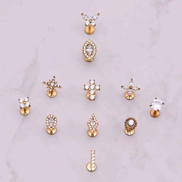 picture_1c6854a6-fd4d-4563-874d-6f41ab4fdebf(2) Satan's Child Piercing Mermaid Lip Stud Titanium Alloy Stud Sweet Cool Hot Girl Piercing Titanium Alloy Zircon Lip Ring Titanium Alloy Jewelry