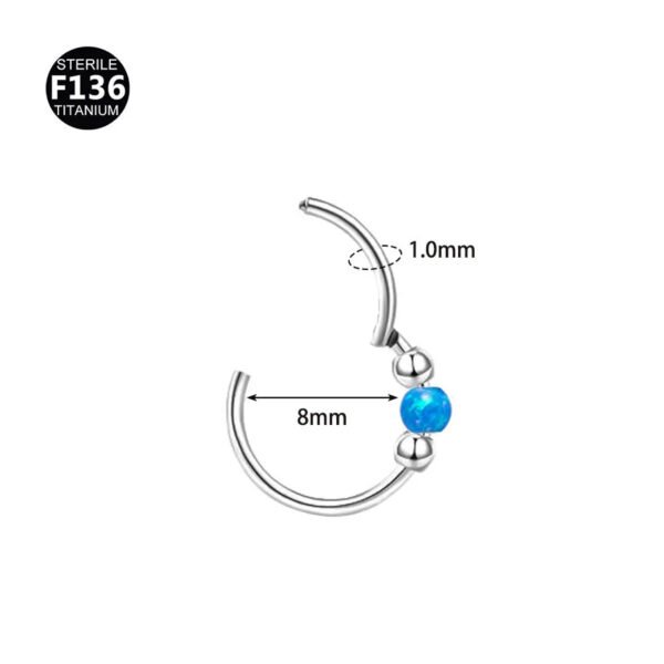 F136 Titanium Alloy, Ear, Ring, Stud, 1.0x8mm, Closed Loop, Nose, Septum, Clicker.