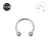 F136 Titanium Alloy, Nose, Ring, Ear, Brow, Stud, Zirconia, Embedded, C-Shape, Hoof, Bar, Piercing, Body, Jewellery, U-Shaped