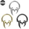 Titanium Alloy Zircon Moon Ring Ear Bone Ring Piercing Seamless Hoop Unisex Tooth Shaped Nose Ring Earring For Wedding Birthday Party Festival