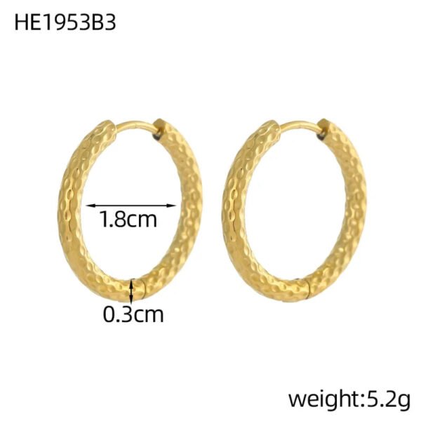 Versatile Fashion Exquisite Simple Daily Light Luxury Niche High-End Plain Hoop Titanium Steel Vacuum Electroplated Earrings
