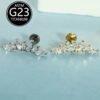 picture_216b7d39-a6f8-4a31-9d22-5a826c4868db(2) Implant Grade F136 Titanium Alloy Ear Studs With 7 Zirconia Lip Darts Inner Thread Body Piercing Jewelry Fashionable Elegant