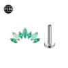 Natural Stone Earrings F136 Titanium Body Piercing Jewelry Ear Studs Horse Eye Shape 7 Pieces 1.2/1.0mm Thick For Men And Women