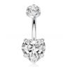 Titanium Heart Shaped Belly Button Ring Set With 5A Zirconia Heart G23 Titanium Alloy Body Piercing Jewelry Unisex
