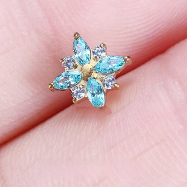 picture_222cc051-79ae-49b2-b355-4e221bdd34b2(2) G23 Titanium, Star Shape, Ear, Stud, Piercing, Jewellery, Zirconia, Lip, Dainty, Elegant, Flat Back