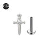 picture_232f509e-da25-4072-95eb-8bd20653cfa3(2) Titanium Alloy 0.9 Tooth Pendant Micro-Set Zircon Flat Bottom Rod Piercing Earrings Heart Star Studs Unisex Fashion Jewelry