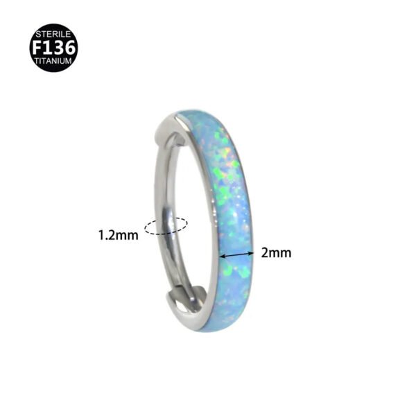 G23 Titanium Nose Ring New Style Australian Opal 6/8/10/12mm Unisex Geometric Pattern Wedding Birthday Party Punk Style Jewelry