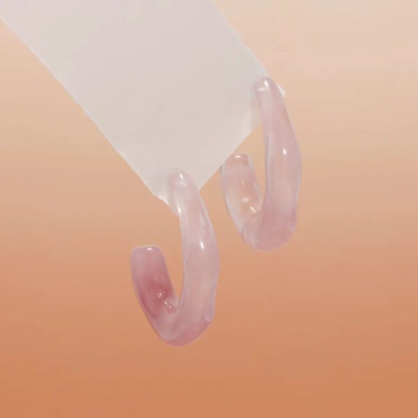 1pair Fresh Resin C-shaped Earrings Set Multi-color Design Daily Commuting Style Eye-catching Ear Accessories