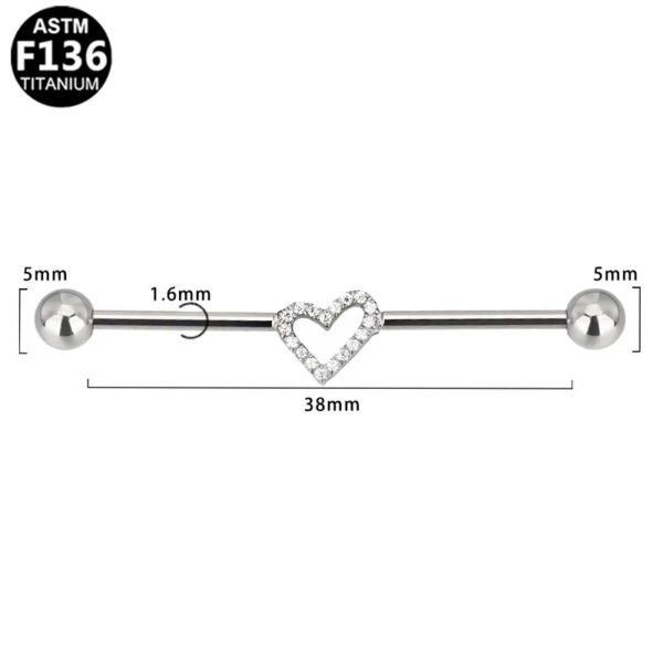 Fashionable Heart/Butterfly F136 Piercing Ear Bridge Trendy Titanium Alloy Male Female Universal Ear Studs